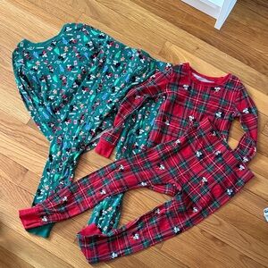 Old Navy Kids Red Plaid & Green Holiday Pajama Set 6T